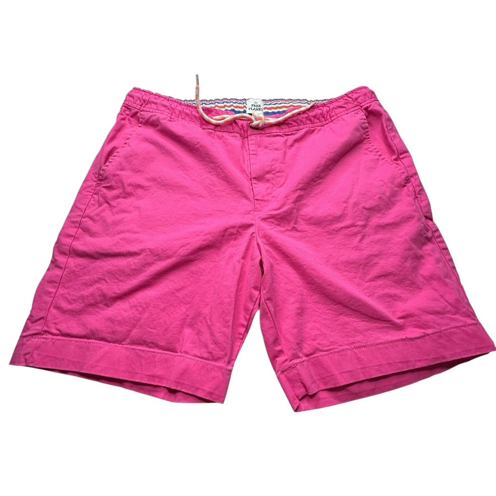 Free Planet Mens 34 Bright Pink‎ Shorts  Cotton Spandex 7" Inseam Preppy Pockets
